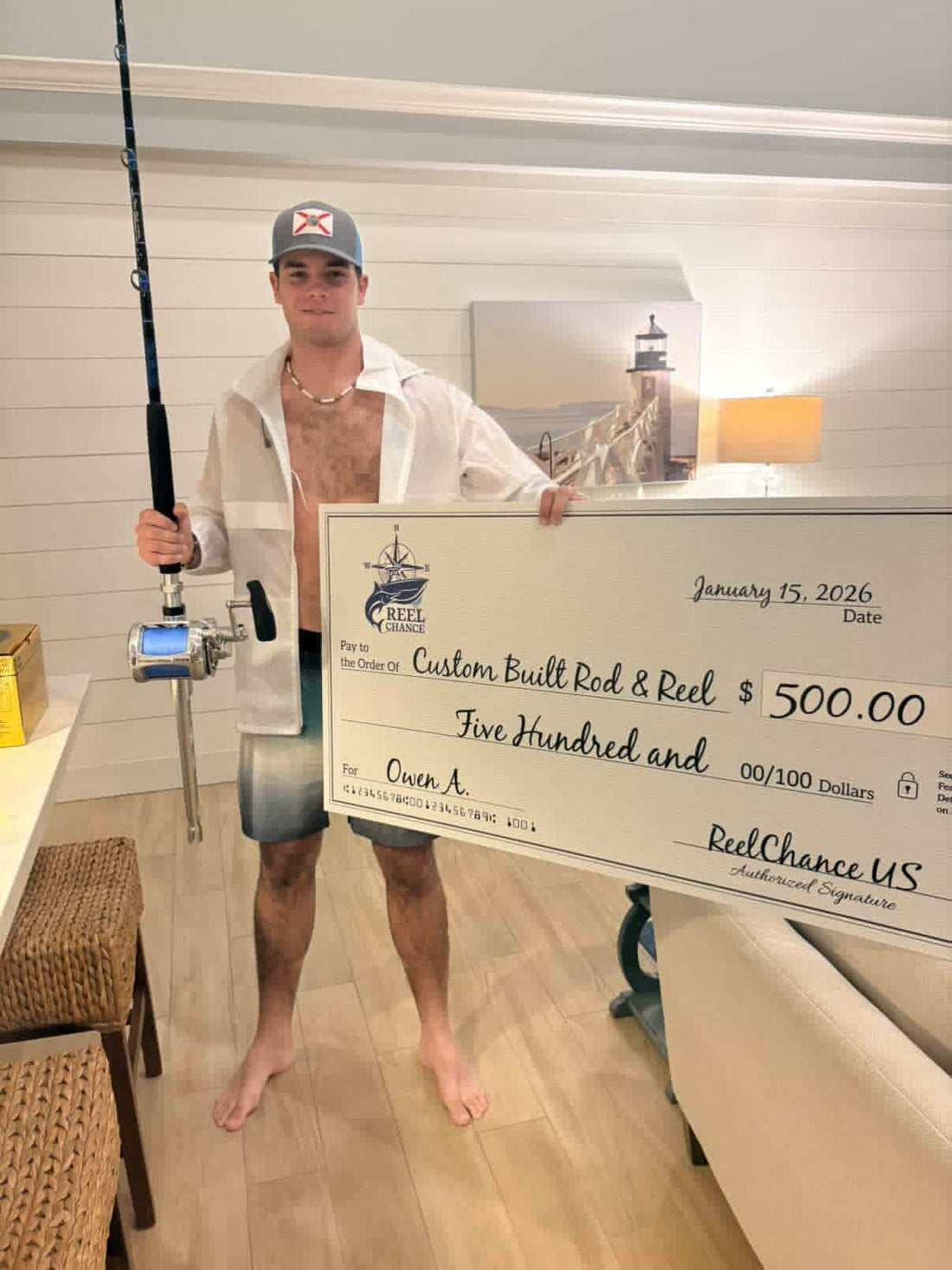 Custom Built Rod & Reel + $500 Cash